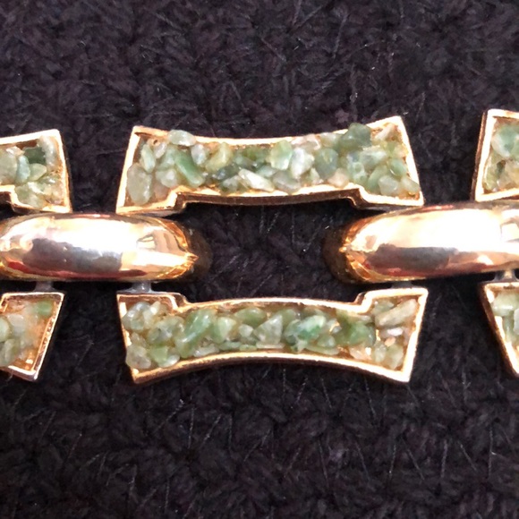 Misses Bracelet with Gold Metal And Green Stones - Picture 3 of 7